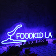 Food Kid LA Blue Neon Sign