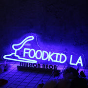 Food Kid LA Blue Neon Sign