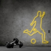 Footballer With Ball Neon Sign