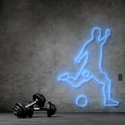 Footballer With Ball Neon Sign