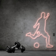 Footballer With Ball Neon Sign