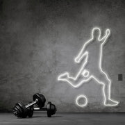 Footballer With Ball Neon Sign