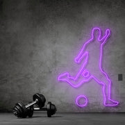 Footballer With Ball Neon Sign