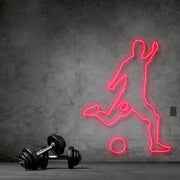 Footballer With Ball Neon Sign