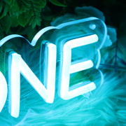 For The One Blue Neon Sign