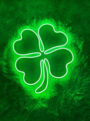 Four Leaf Clover Patricks Day Neon Sign