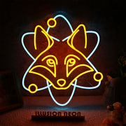 Fox Head Yellow Neon Sign