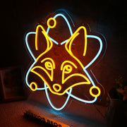 Fox Head Yellow Neon Sign