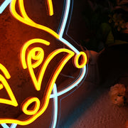 Fox Head Yellow Neon Sign