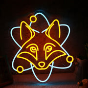 Fox Head Yellow Neon Sign