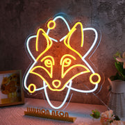 Fox Head Yellow Neon Sign