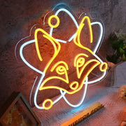 Fox Head Yellow Neon Sign