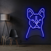 French Bulldog Line Art Neon Sign