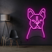 French Bulldog Line Art Neon Sign