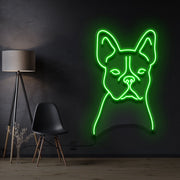 French Bulldog Line Art Neon Sign