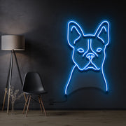 French Bulldog Line Art Neon Sign