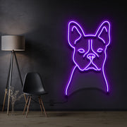 French Bulldog Line Art Neon Sign