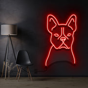 French Bulldog Line Art Neon Sign