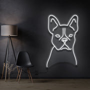 French Bulldog Line Art Neon Sign