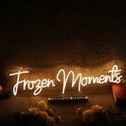 Frozen Moments Yellow Neon Sign