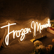 Frozen Moments Yellow Neon Sign