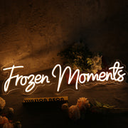 Frozen Moments Yellow Neon Sign