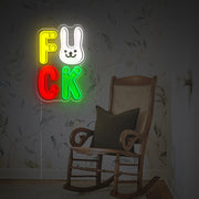 Fuxk With Rabbit Head LED Neon Acrylic Artwork