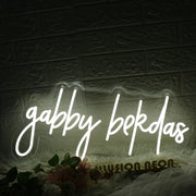 Gabby Bekdas White LED Neon Sign