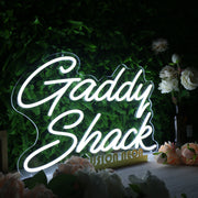 Gaddy Shack White Neon Sign