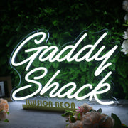 Gaddy Shack White Neon Sign