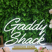 Gaddy Shack White Neon Sign