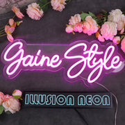 Gaine Style Purple Neon Sign