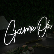 Game On White Custom Neon Sign