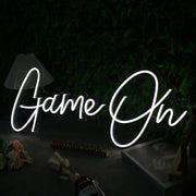 Game On White Custom Neon Sign