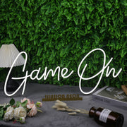 Game On White Custom Neon Sign