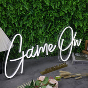 Game On White Custom Neon Sign