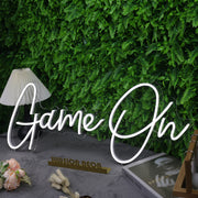 Game On White Custom Neon Sign