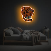 Garfield Wrapped Skull LED Neon Acrylic Artwork