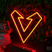 Geometric Heart Red Neon Sign