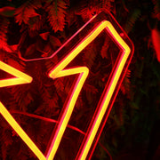 Geometric Heart Red Neon Sign