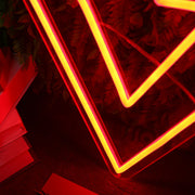 Geometric Heart Red Neon Sign