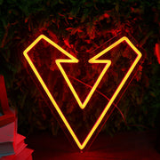 Geometric Heart Red Neon Sign