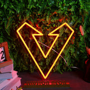 Geometric Heart Red Neon Sign