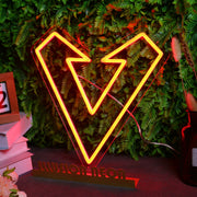 Geometric Heart Red Neon Sign