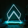 Geometric Triangle Blue Neon Sign