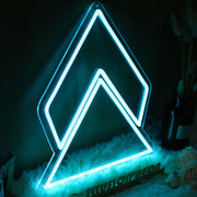 Geometric Triangle Blue Neon Sign