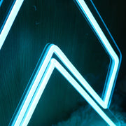 Geometric Triangle Blue Neon Sign