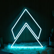 Geometric Triangle Blue Neon Sign