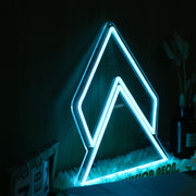 Geometric Triangle Blue Neon Sign