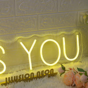 GETS YOU Yellow Neon Sign